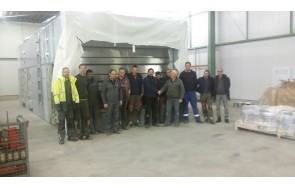 Gostol team with business partners succeed to intake the thermo oil oven into bakery in Belgium 