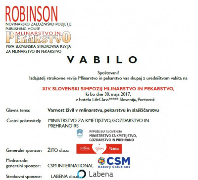 Invitation to Simposium "Mill and bakery business in Portorose", 30. May, 2017 